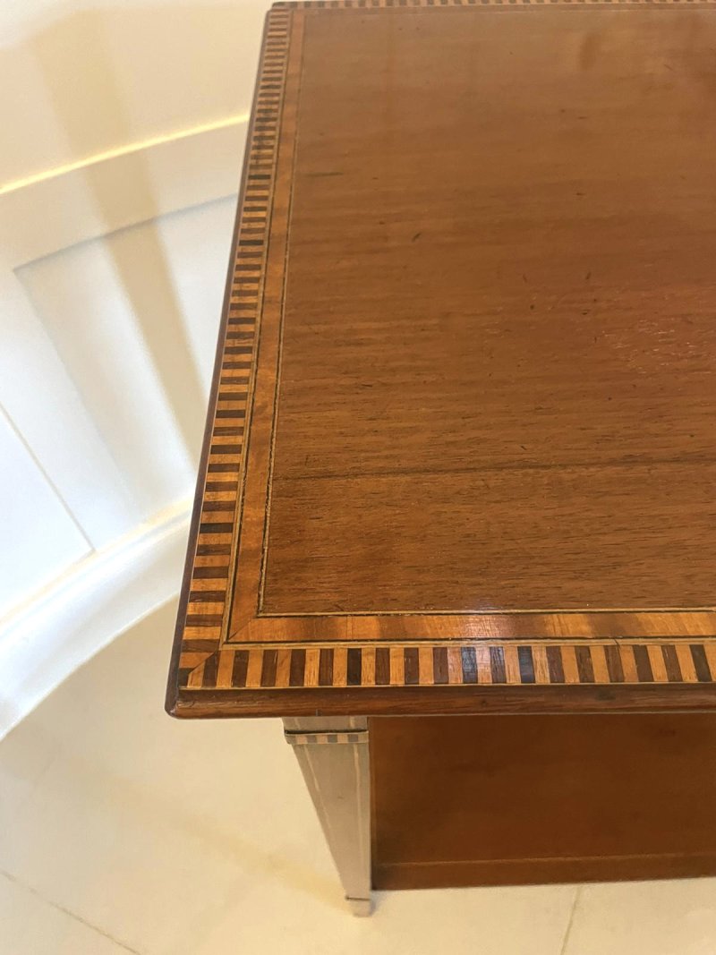 Antique Edwardian Quality Mahogany Inlaid Lamp Table - Image 9